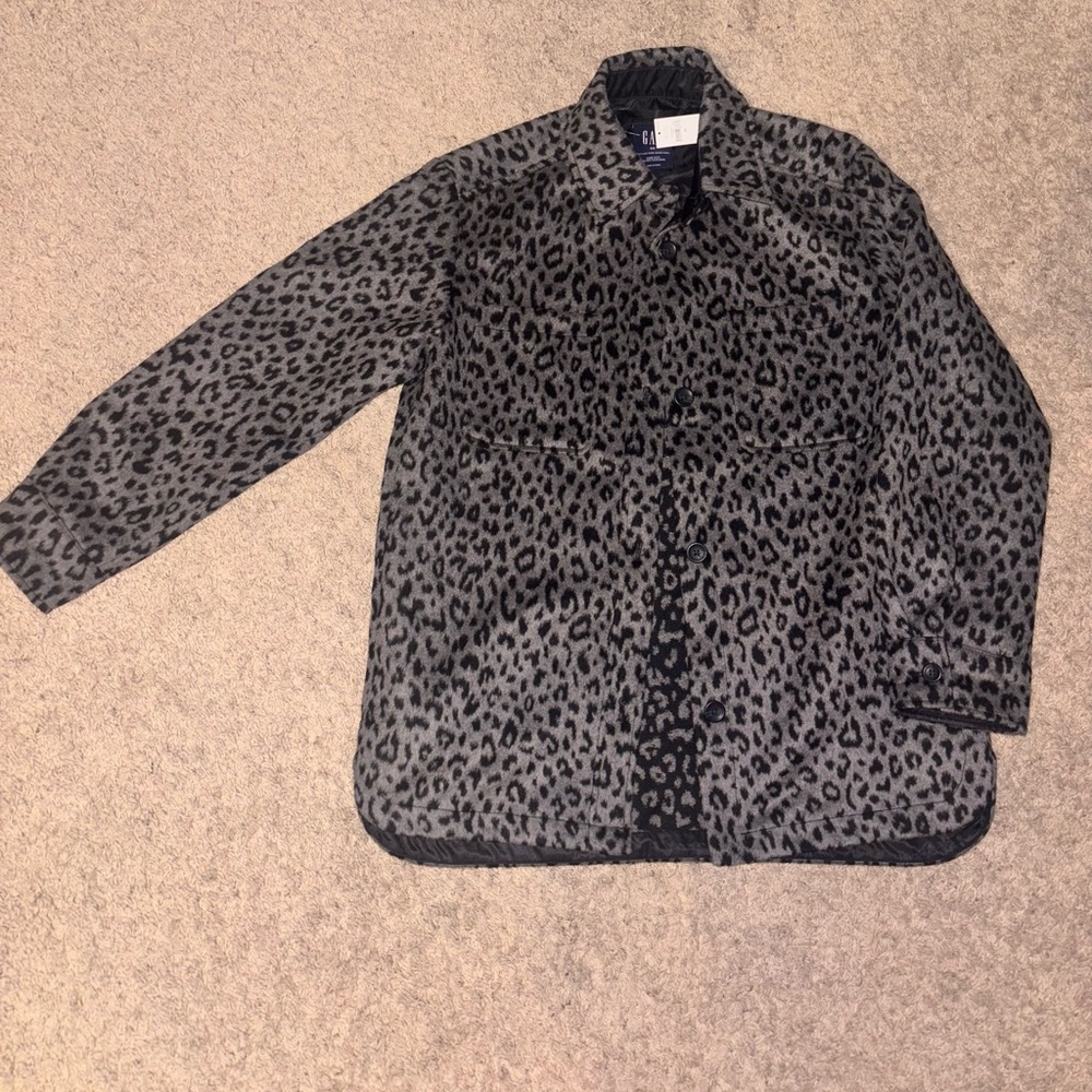 GAP Black and White Patterned Wool Jacket